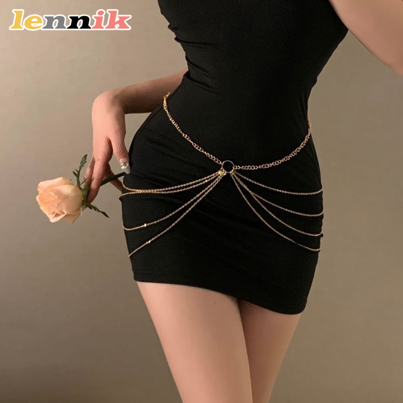 Body Jewelry For You - LENNIK พู่โลหะ Multi-Layer เอว CHAIN,ผู้หญิง 3D