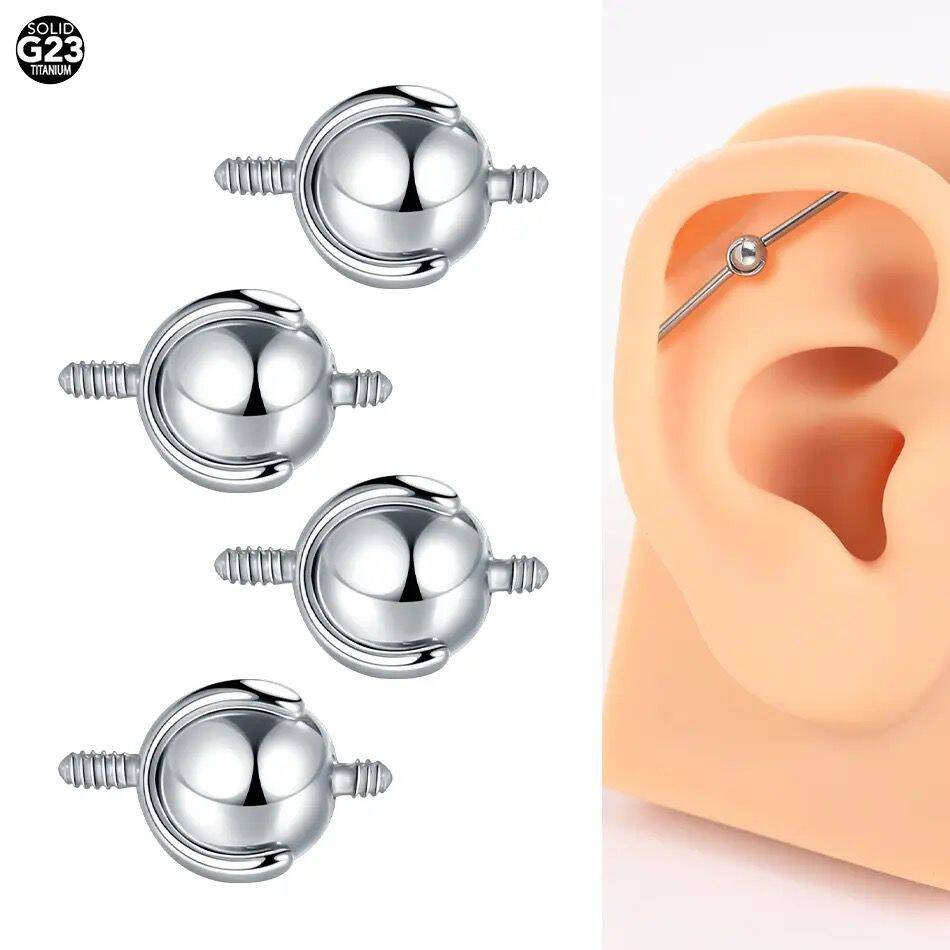 Body Jewelry Replacement Ball - 1ชิ้น16กรัม/14กรัม4/5มิลลิเมตรอุตสาหกรรม barbell เจาะร่างกายเครื่องประดับ F136ไทเทเนียมเกลียวภายในหมุนสำหรับ