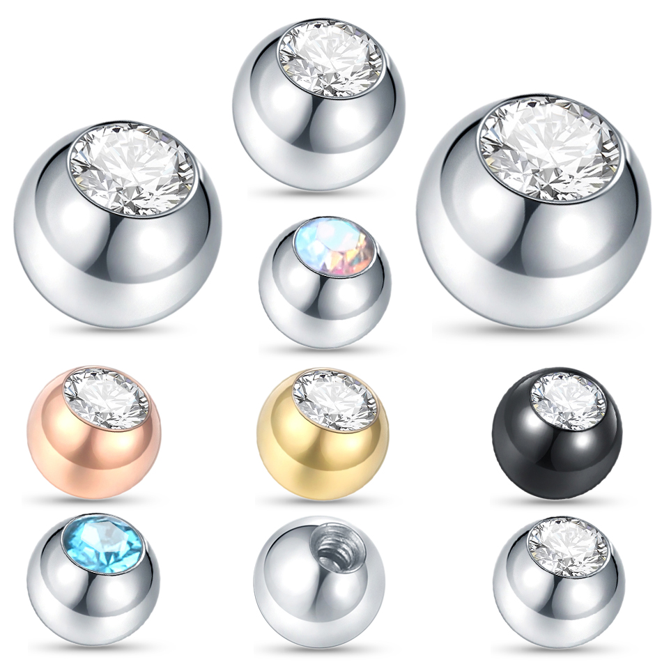 Body Jewelry Replacement Ball - 10PC สแตนเลสสกรูลูกเปลี่ยนสำหรับจมูก Barbell ต่างหู Tongue Eyebrow