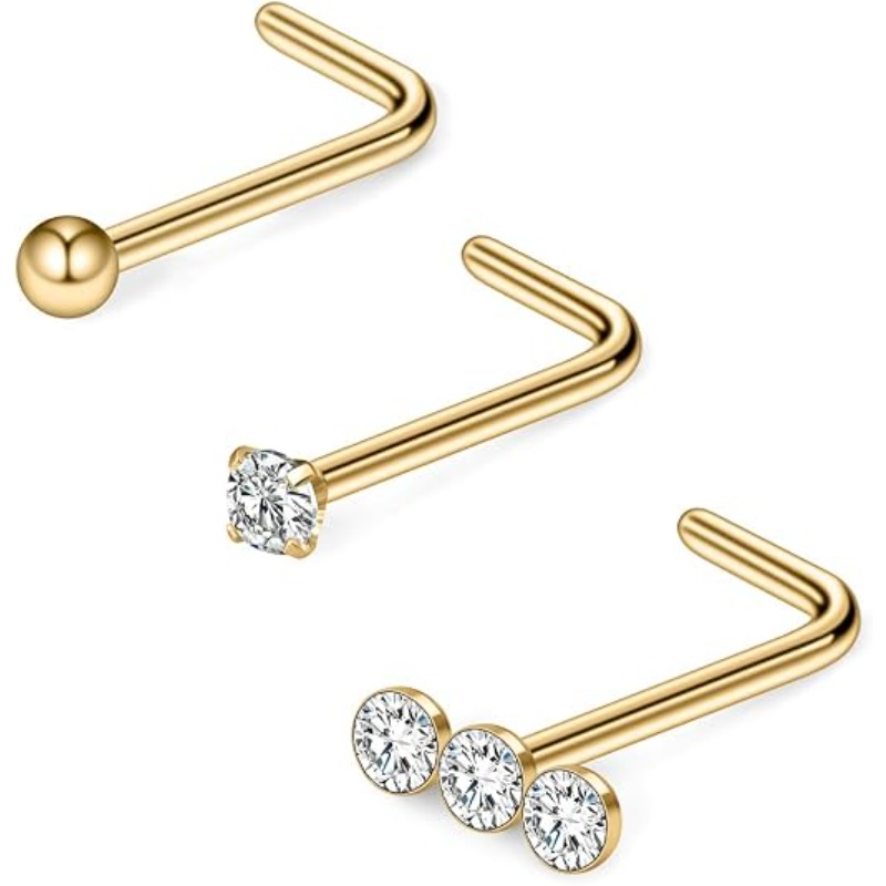 3 ชิ้น 20G แหวนเจาะจมูกทรงกลมป - Body Jewelry Surgical Steel บทวิจารณ์และราคา