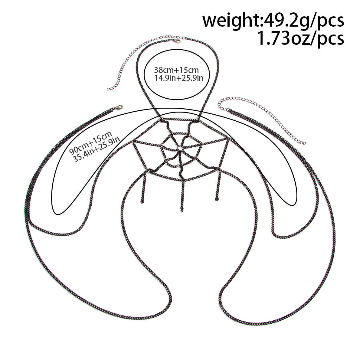 เครื่องประดับโซ่ร่างกายลายใยแม - Body Jewelry Necklace บทวิจารณ์และราคา