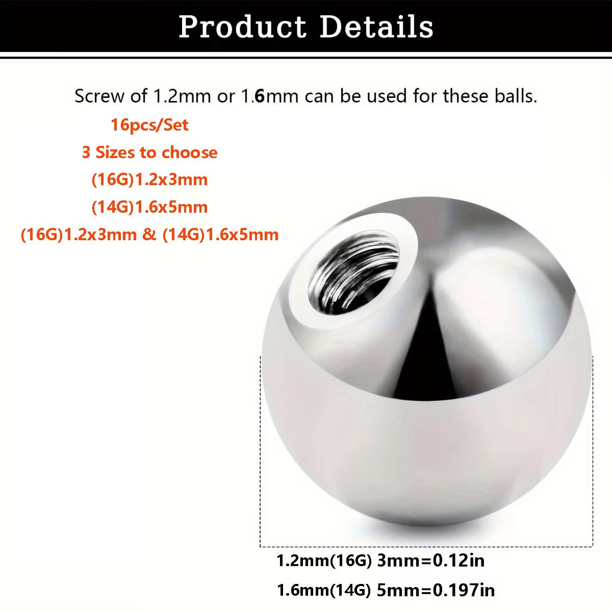 ลูกบอลเปลี่ยนสีผสม 16 ชิ้น สำห - Body Jewelry Replacement Ball บทวิจารณ์และราคา
