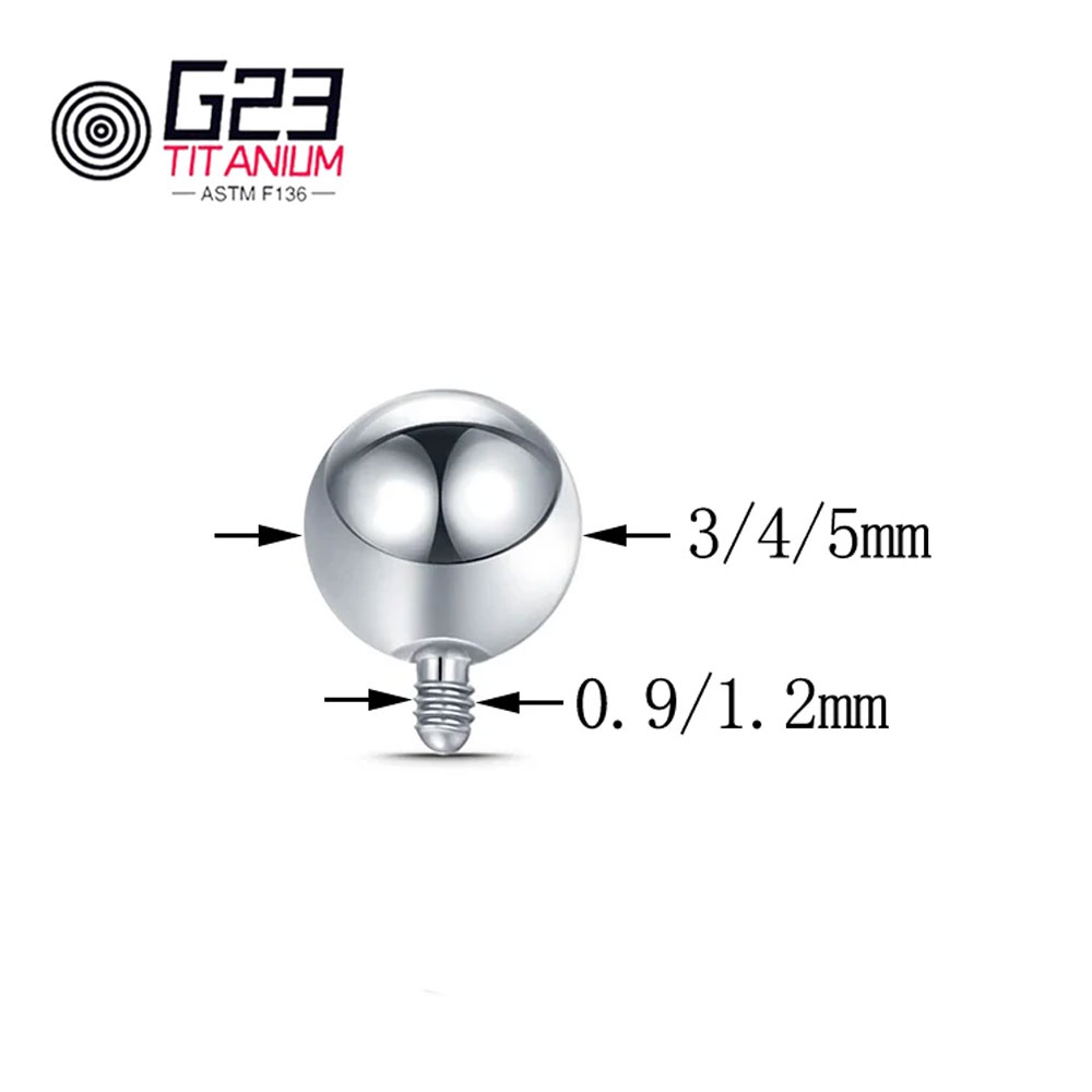 ขายส่ง 10/50pcs ไทเทเนียม 14G  - Body Jewelry Replacement Ball บทวิจารณ์และราคา