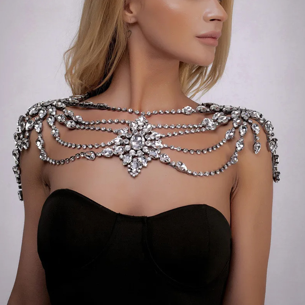 Boho คริสตัลเจ้าสาวไหล่โซ่สร้อ - Body Jewelry Retainers บทวิจารณ์และราคา