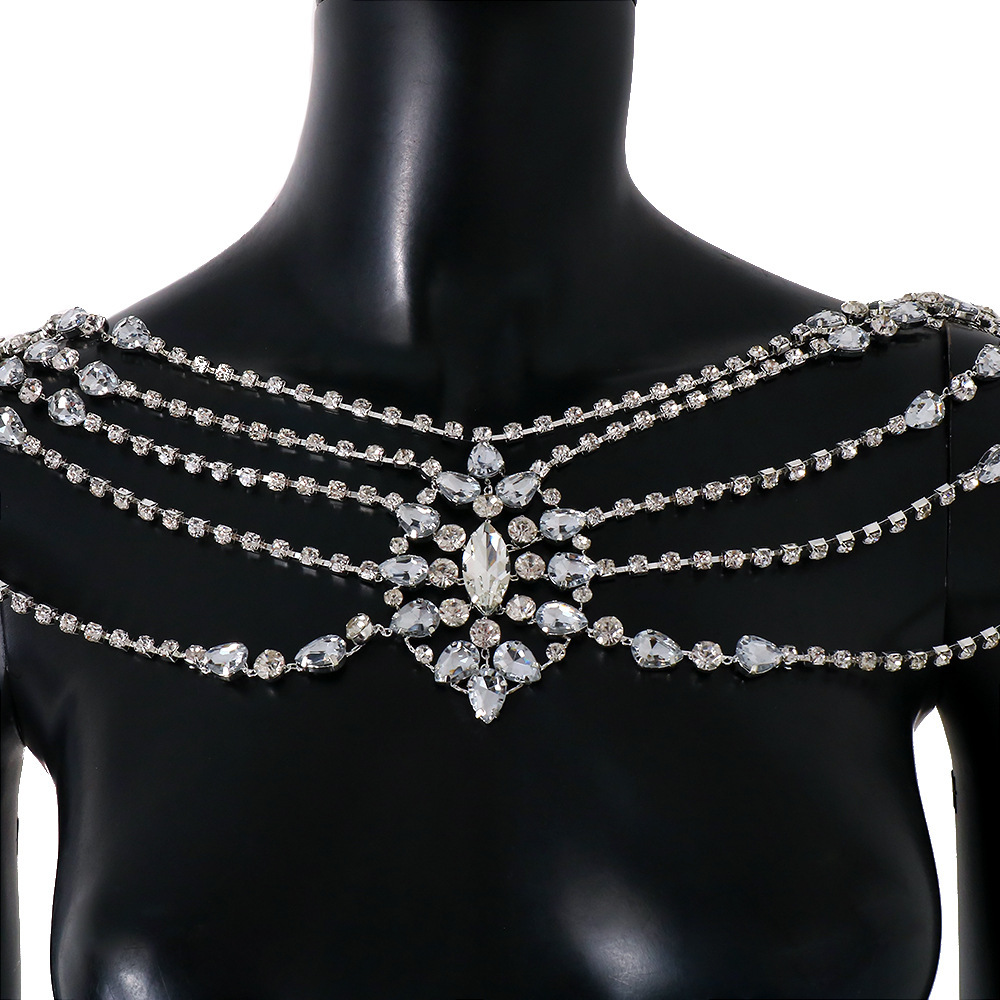 Boho คริสตัลเจ้าสาวไหล่โซ่สร้อ - Body Jewelry Retainers บทวิจารณ์และราคา