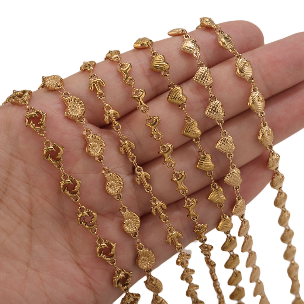 โซ่สแตนเลสเคลือบทอง PVD 1M ลาย - Body Jewelry Necklace บทวิจารณ์และราคา
