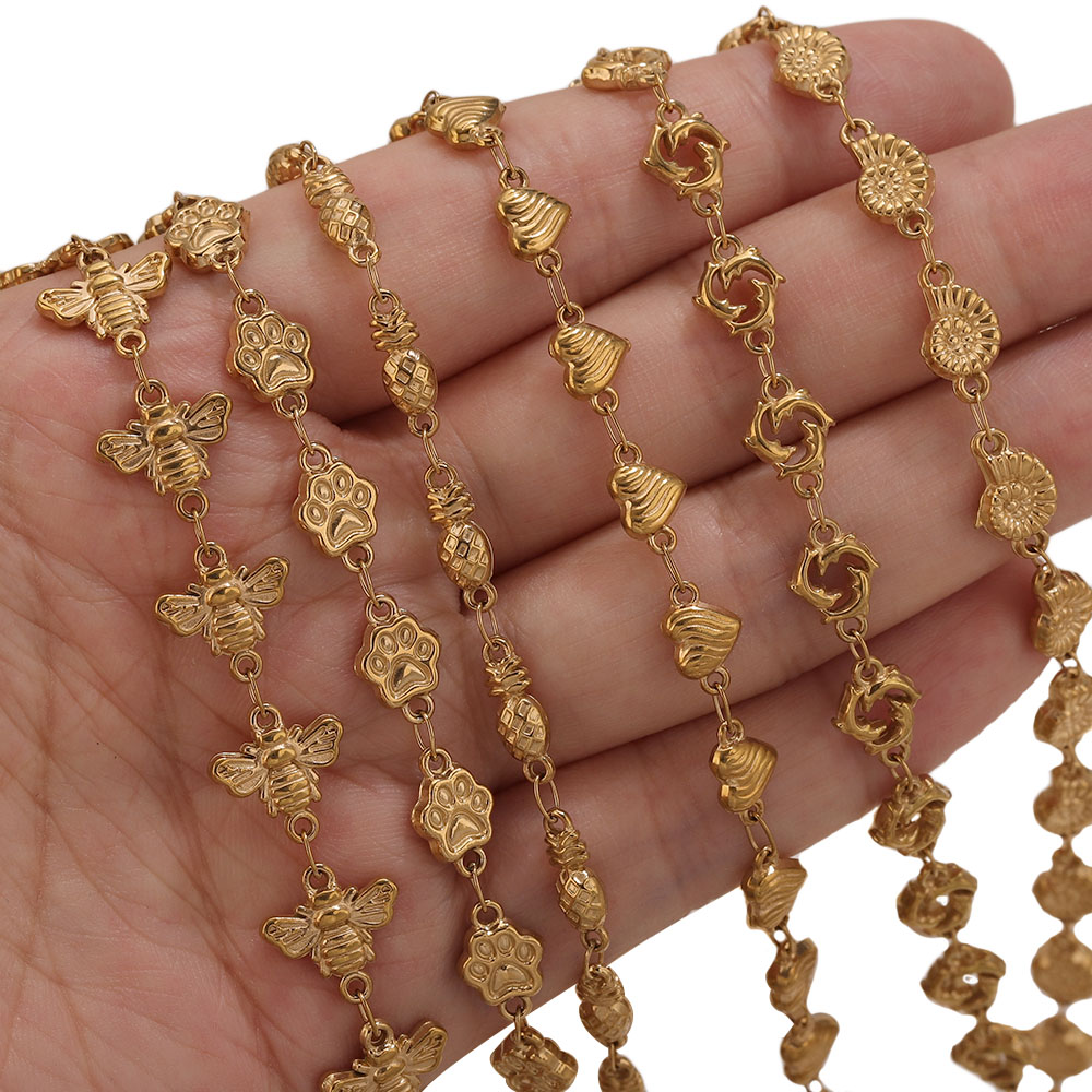 โซ่สแตนเลสเคลือบทอง PVD 1M ลาย - Body Jewelry Necklace บทวิจารณ์และราคา