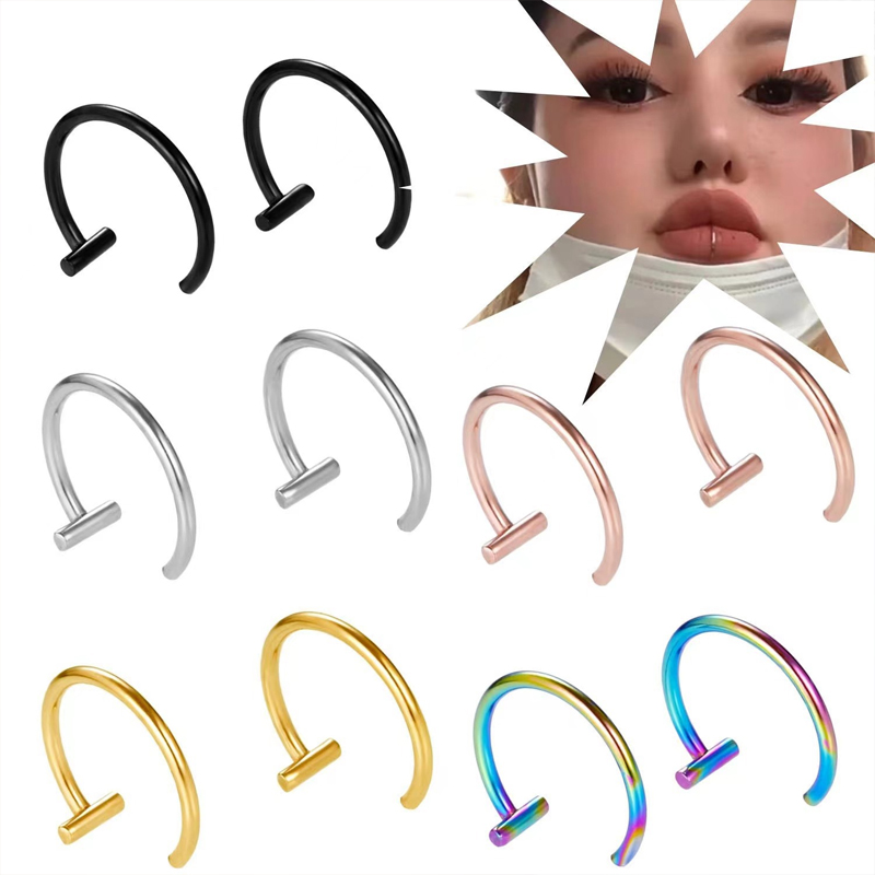 ต่างหูแบบครึ่งวงกลม 18G ทำจากเ - Body Jewelry Surgical Steel บทวิจารณ์และราคา