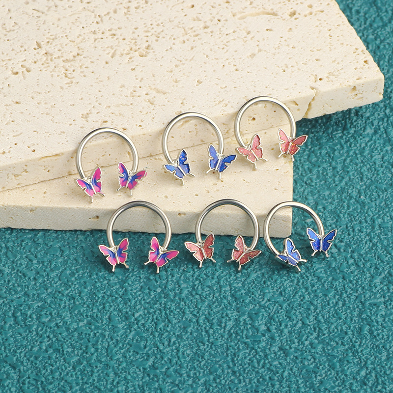 แหวนเจาะจมูก 16G แบบวงแหวน ทำจ - Body Jewelry Surgical Steel บทวิจารณ์และราคา